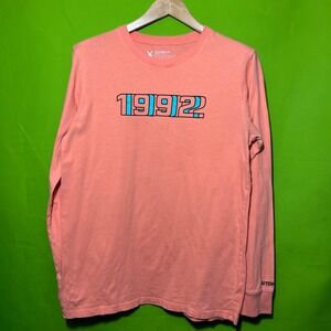 Large Dutch Bros Coffee 1992 Long Sleeve T Shirt Graphic Tee Coral Pink